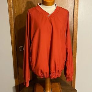 Vintage Adidas Sportswear Orange Windbreaker Retro Pullover Size Large